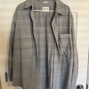 Abercrombie & Fitch Oversized Gray Checkered Shirt